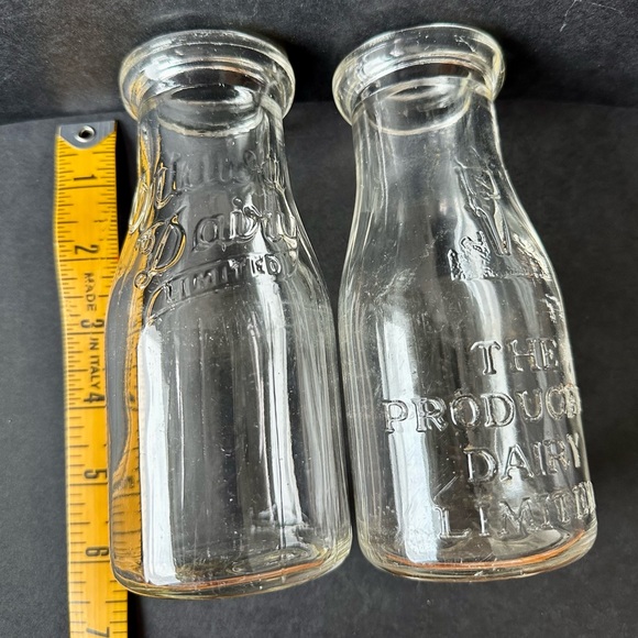 Vintage Half Pint Milk Bottles Lot of 2 - Picture 5 of 7